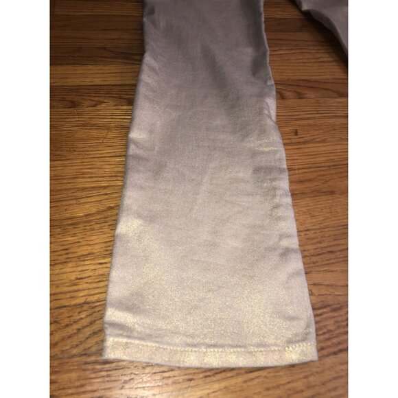 Jennifer Lopez Metallic Gold Glitter Reflective Straight-Leg Pants Size 8 - Picture 16 of 16